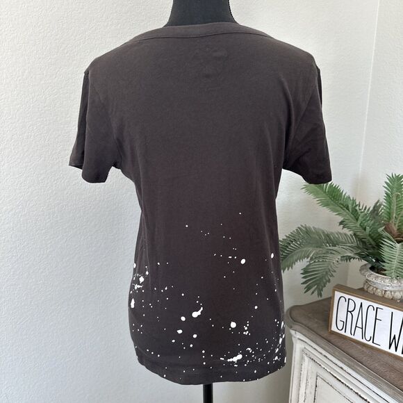 Chaster The Who Tour Womens Top Shirt Size Small Black Paint Splatter Band Tee - Picture 3 of 8